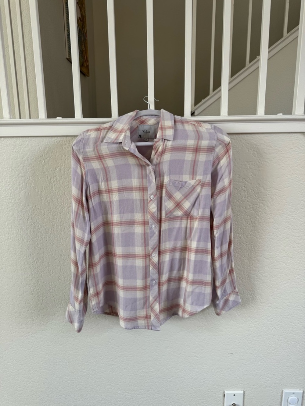Rails Hunter Lavender Rose Cream Plaid Button-Down Shirt